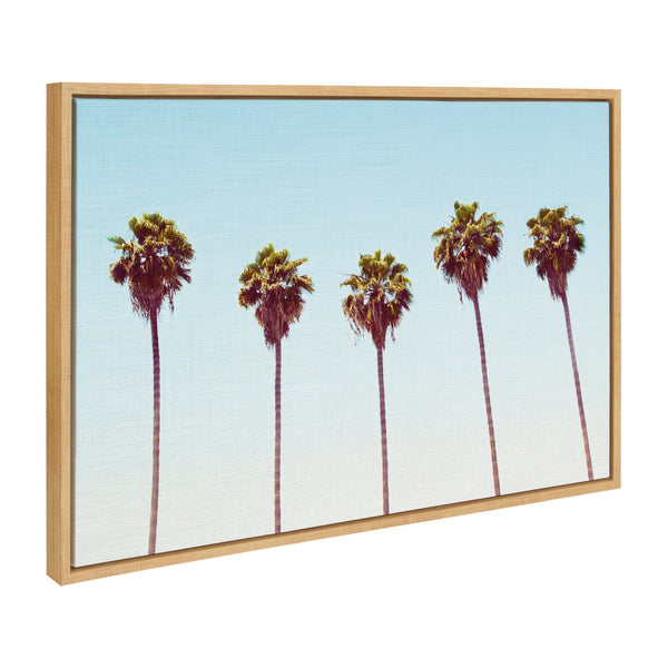 Kate & Laurel Sylvie Five Palms Framed Canvas By Simon Te