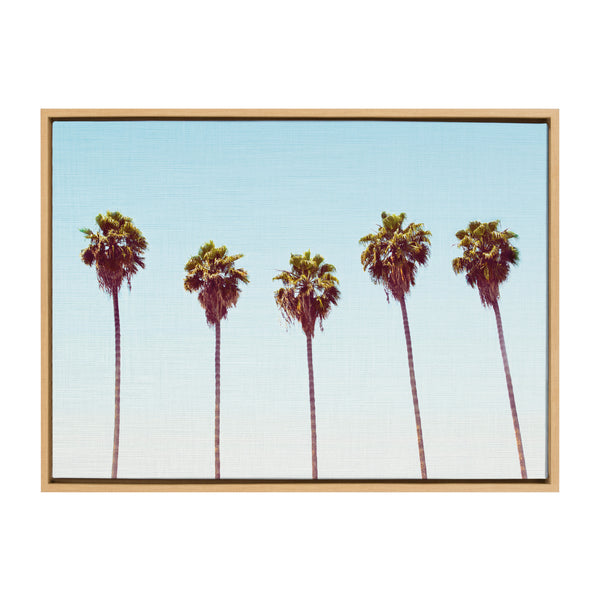 kate & laurel Sylvie Five Palms Framed Canvas by Simon Te