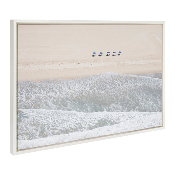 Kate & Laurel Sylvie Five Umbrellas Framed Canvas By Caroline Mint