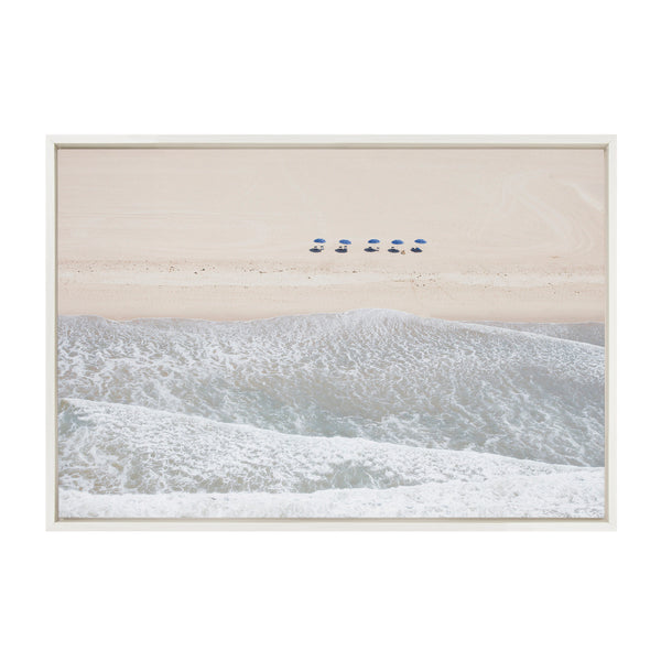 kate & laurel Sylvie Five Umbrellas Framed Canvas by Caroline Mint