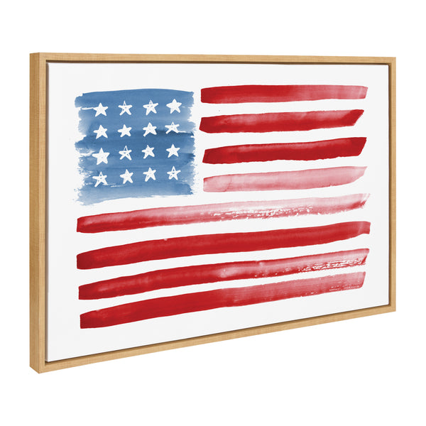 Kate & Laurel Sylvie Flag Alone Framed Canvas By Sara Berrenson