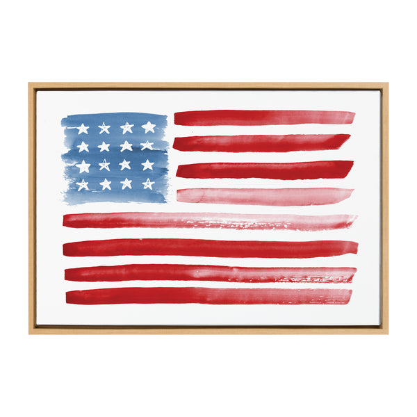 Kate & Laurel Sylvie Flag Alone Framed Canvas By Sara Berrenson