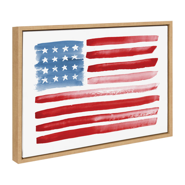 kate & laurel Sylvie Flag Alone Framed Canvas by Sara Berrenson