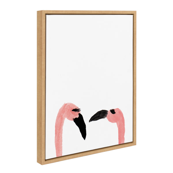 Kate & Laurel Sylvie Flamingo Faces Framed Canvas By Kendra Dandy Of Bouffants And Broken Hearts