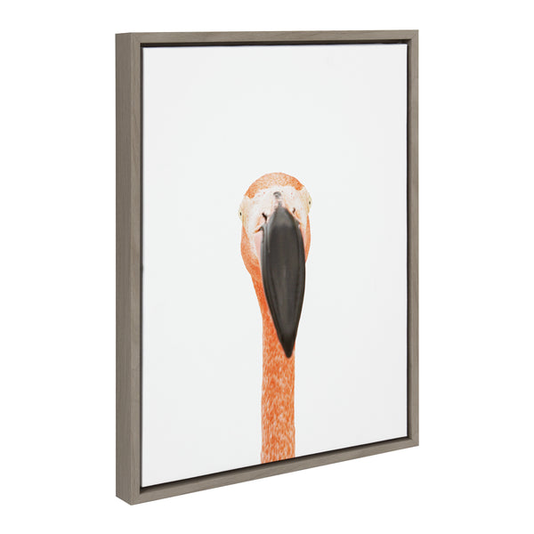 kate & laurel Sylvie Flamingo Portrait Framed Canvas by Amy Peterson Art Studio
