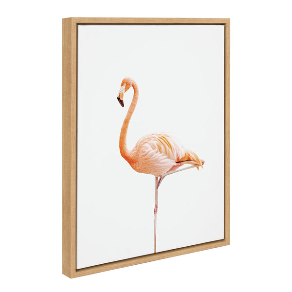 kate & laurel Sylvie Flamingo Standing Framed Canvas by Amy Peterson Art Studio