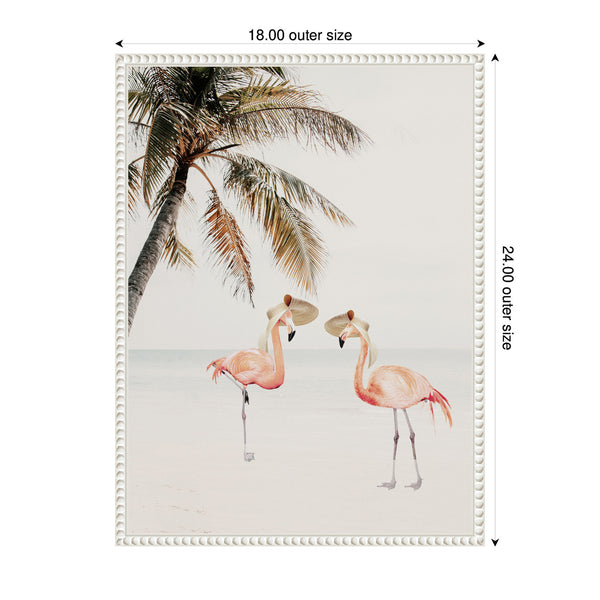 Kate & Laurel Sylvie Flamingos On Vacation Framed Canvas By July Art Prints