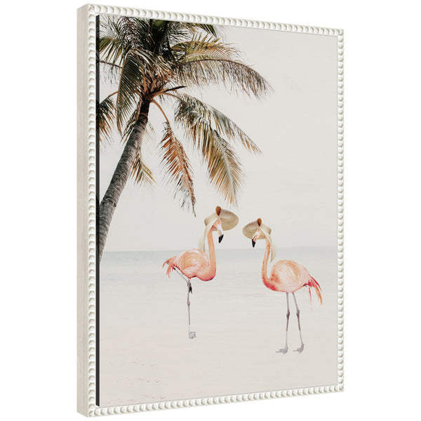 kate & laurel Sylvie Flamingos on Vacation Framed Canvas by July Art Prints