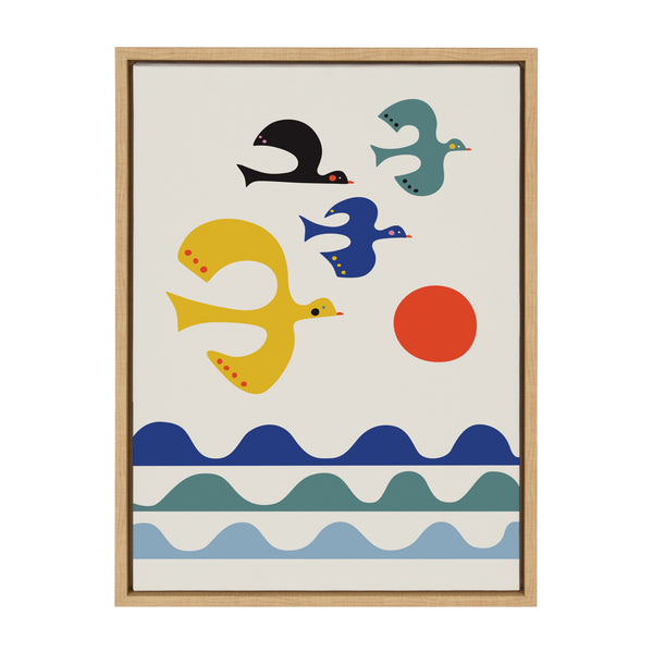 Kate & Laurel Sylvie Flock Of Birds Framed Canvas By Rachel Lee Of My Dream Wall