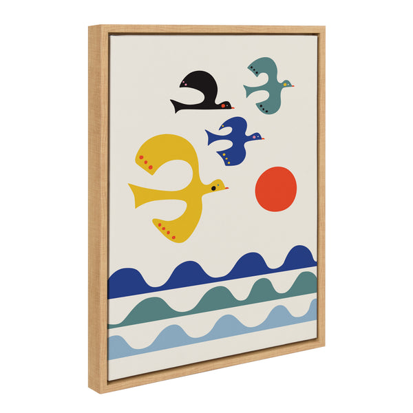 Kate & Laurel Sylvie Flock Of Birds Framed Canvas By Rachel Lee Of My Dream Wall