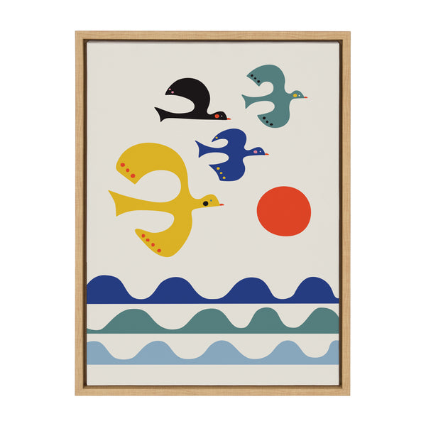 kate & laurel Sylvie Flock of Birds Framed Canvas by Rachel Lee of My Dream Wall