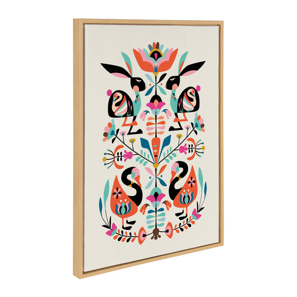 Kate & Laurel Sylvie Floral Bunny Framed Canvas By Rachel Lee Of My Dream Wall