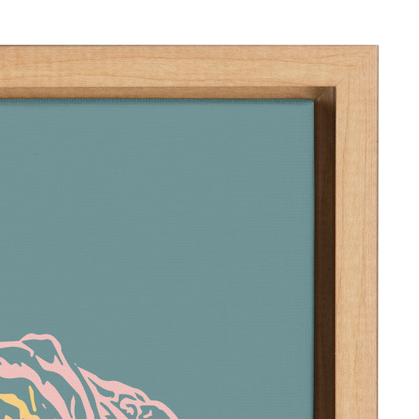 Kate & Laurel Sylvie Floral In Teal Framed Canvas By Apricot And Birch