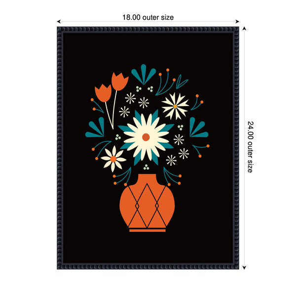 Kate & Laurel Sylvie Floral Red Vase Framed Canvas By Amber Leaders