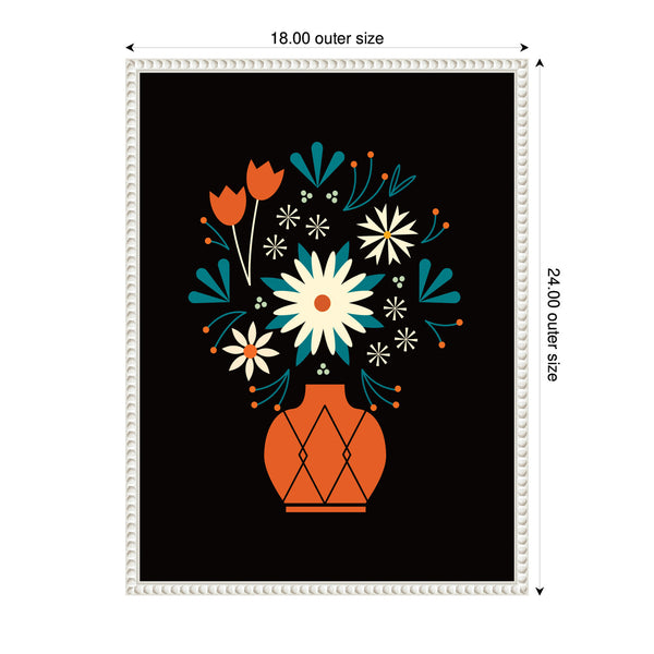 Kate & Laurel Sylvie Floral Red Vase Framed Canvas By Amber Leaders