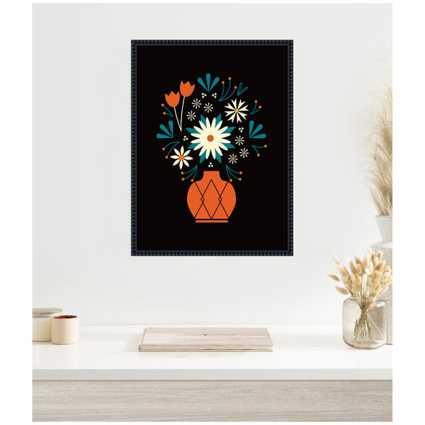 Kate & Laurel Sylvie Floral Red Vase Framed Canvas By Amber Leaders