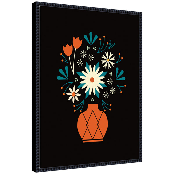 kate & laurel Sylvie Floral Red Vase Framed Canvas by Amber Leaders