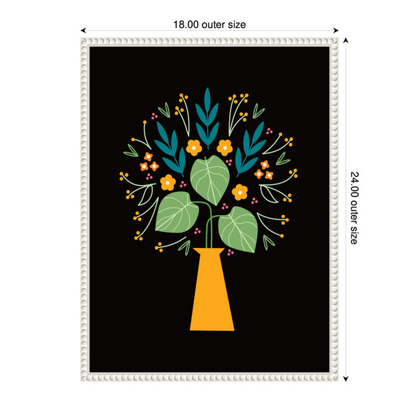 Kate & Laurel Sylvie Floral Yellow Vase Framed Canvas By Amber Leaders