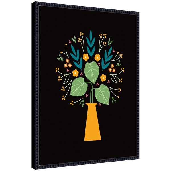 kate & laurel Sylvie Floral Yellow Vase Framed Canvas by Amber Leaders