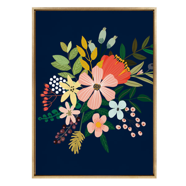 Kate & Laurel Sylvie Floralis C Framed Canvas By Mia Charro