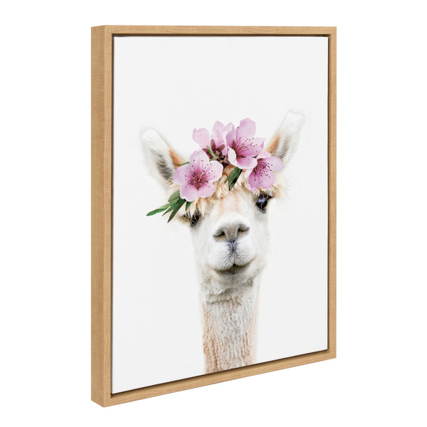 kate & laurel Sylvie Flower Crown Alpaca Framed Canvas by Amy Peterson Art Studio