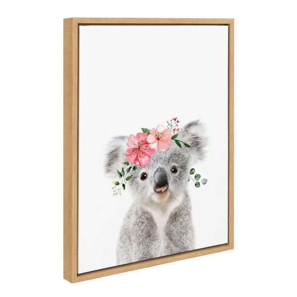 kate & laurel Sylvie Flower Crown Koala Framed Canvas by Amy Peterson Art Studio