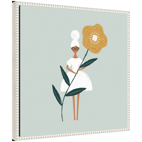 kate & laurel Sylvie Flower Girl Framed Canvas by Duchess Plum