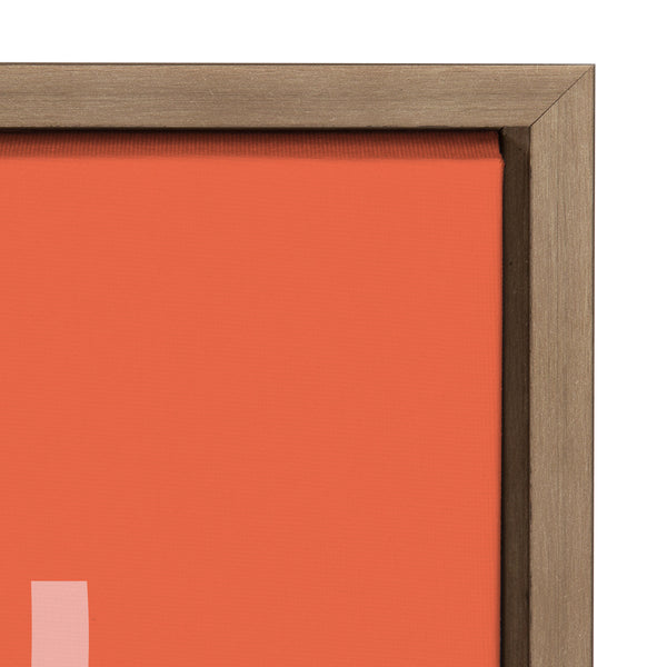 Kate & Laurel Sylvie Flower In Orange Framed Canvas By Apricot And Birch