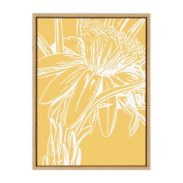 kate & laurel Sylvie Flower in Yellow Framed Canvas by Apricot and Birch