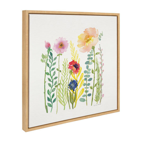 kate & laurel Sylvie Flowers and Ferns Framed Canvas by Patricia Shaw