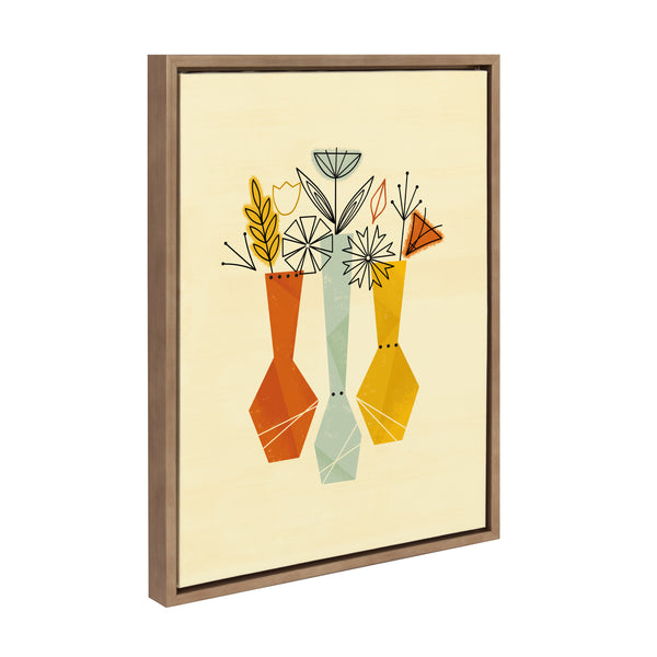 Kate & Laurel Sylvie Flowers Framed Canvas By Amber Leaders Designs