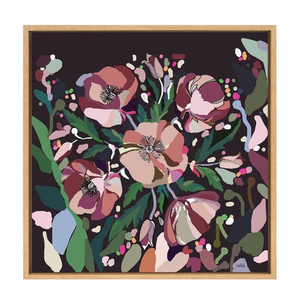 Kate & Laurel Sylvie Flowers Framed Canvas By Inkheart Designs