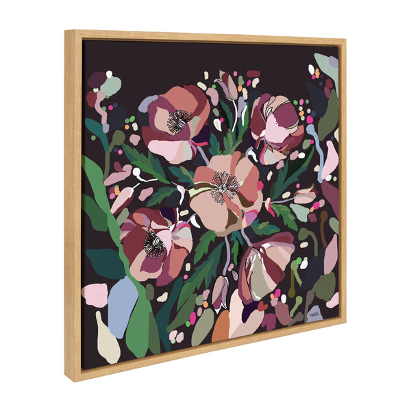 kate & laurel Sylvie Flowers Framed Canvas by Inkheart Designs