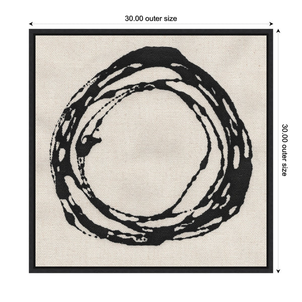 Kate & Laurel Sylvie Flowing Circle Abstract 2 Framed Canvas By The Creative Bunch Studio