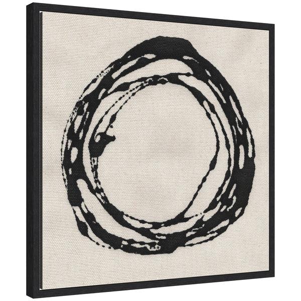 kate & laurel Sylvie Flowing Circle Abstract 2 Framed Canvas by The Creative Bunch Studio