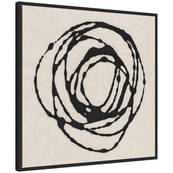 Kate & Laurel Sylvie Flowing Circle Abstract Framed Canvas By The Creative Bunch Studio