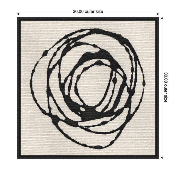 Kate & Laurel Sylvie Flowing Circle Abstract Framed Canvas By The Creative Bunch Studio