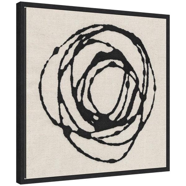 Kate & Laurel Sylvie Flowing Circle Abstract Framed Canvas By The Creative Bunch Studio