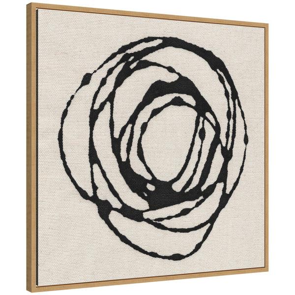 kate & laurel Sylvie Flowing Circle Abstract Framed Canvas by The Creative Bunch Studio