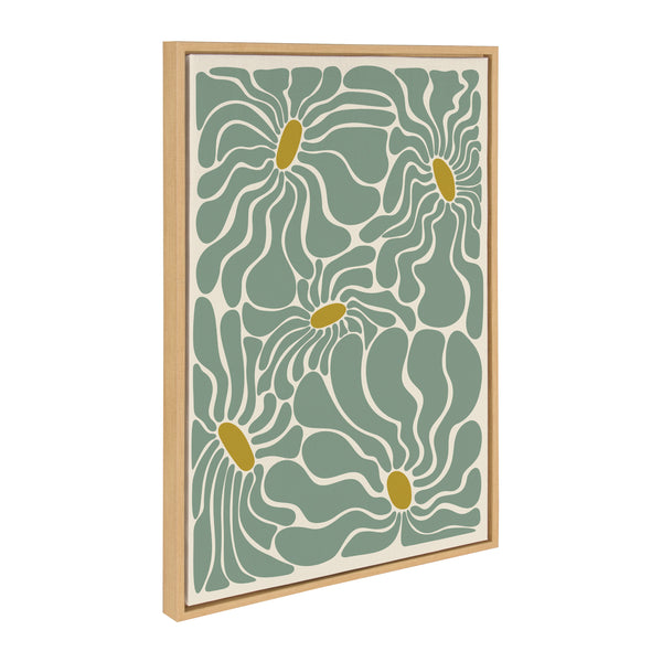 kate & laurel Sylvie Fluid Flowers 1 Framed Canvas by Carrie Cantwell