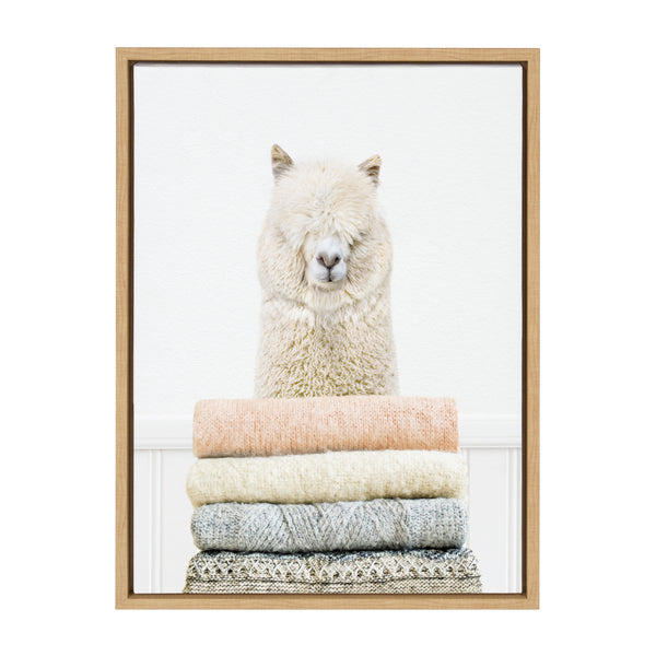 Kate & Laurel Sylvie Fold Alpaca Framed Canvas By Amy Peterson Art Studio