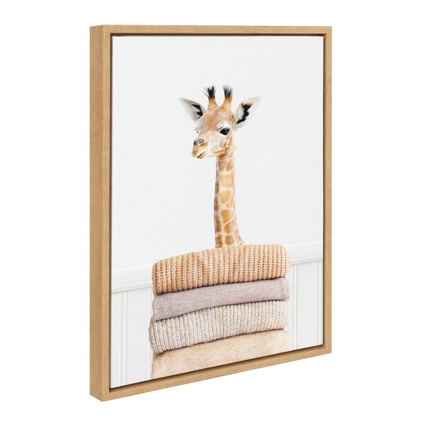 kate & laurel Sylvie Fold Giraffe Framed Canvas by Amy Peterson Art Studio