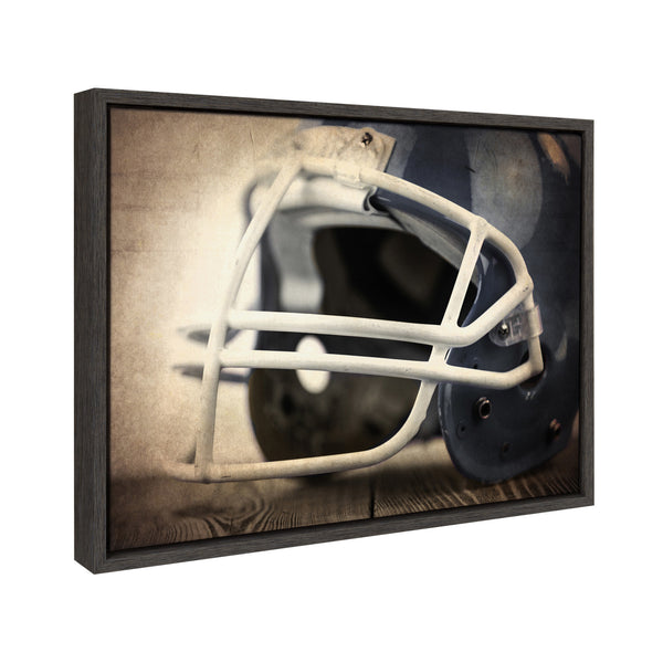 Kate & Laurel Sylvie Football Helmet Framed Canvas By Shawn St. Peter