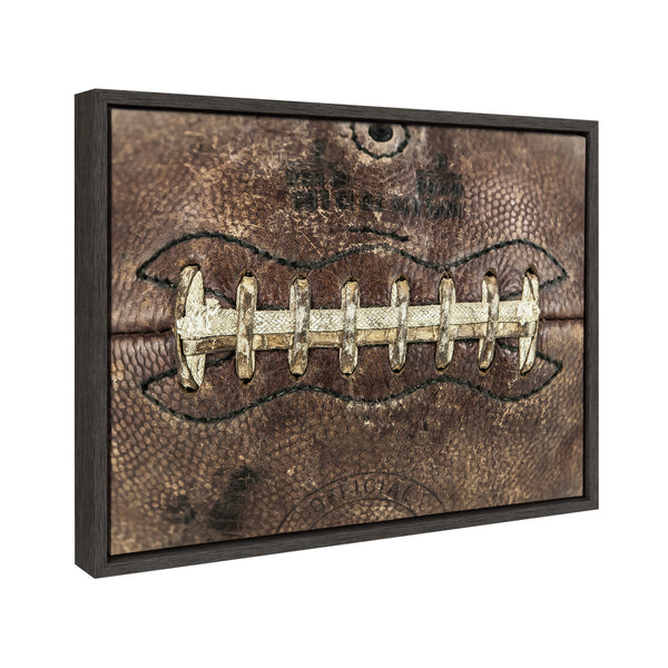 Kate & Laurel Sylvie Football Laces Framed Canvas By Shawn St. Peter