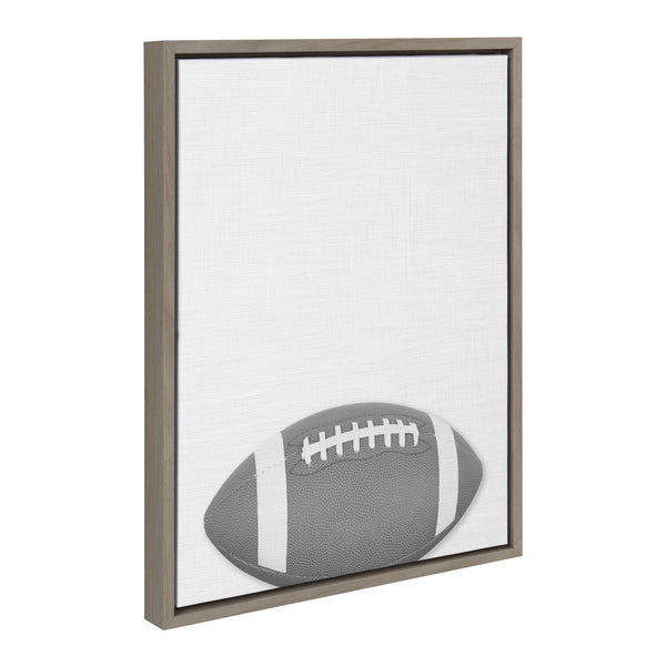 Kate & Laurel Sylvie Football Portrait Framed Canvas Gray 18x24