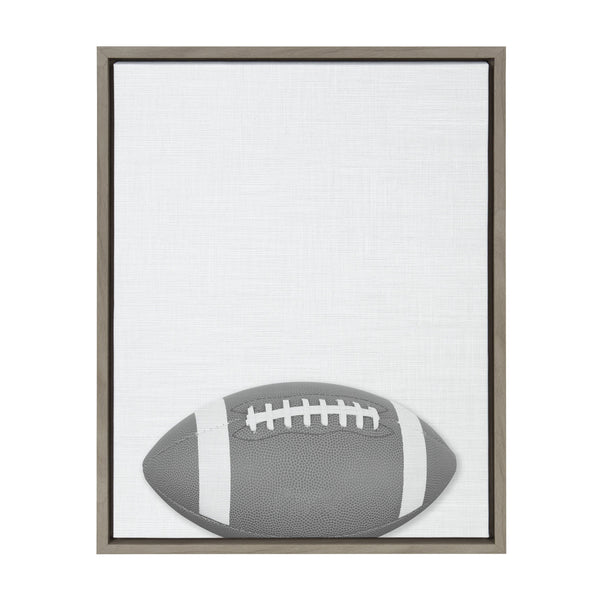 kate & laurel Sylvie Football Portrait Framed Canvas Gray 18x24