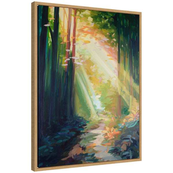 kate & laurel Sylvie Forest Sunshine Framed Canvas by Rachel Christopoulos