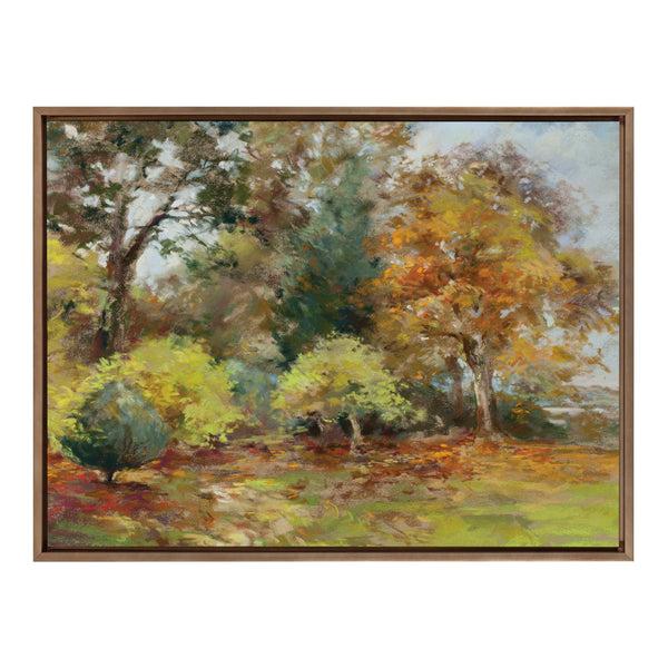 Kate & Laurel Sylvie Forest Walking As The Leaves Fall Framed Canvas By Nel Whatmore