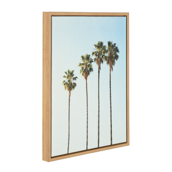 Kate & Laurel Sylvie Four Palm Trees Framed Canvas By Simon Te