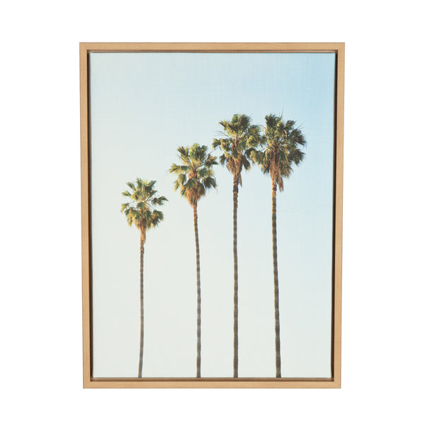 kate & laurel Sylvie Four Palm Trees Framed Canvas by Simon Te